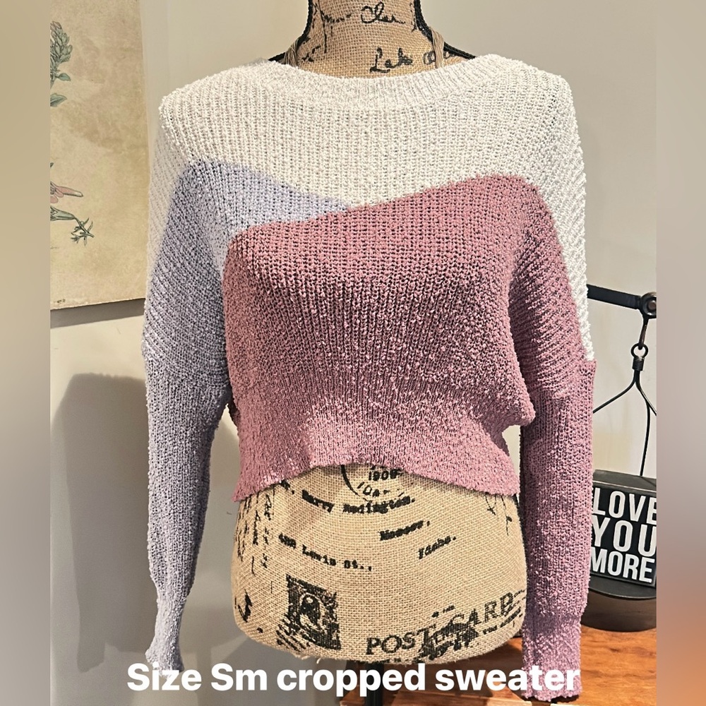 Colorblock Cropped Sweater